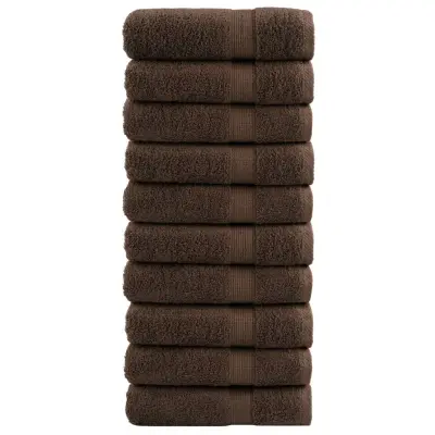 vidaXL Premium brisače SOLUND 10 kosov rjava 70x140 cm 600 g/m2