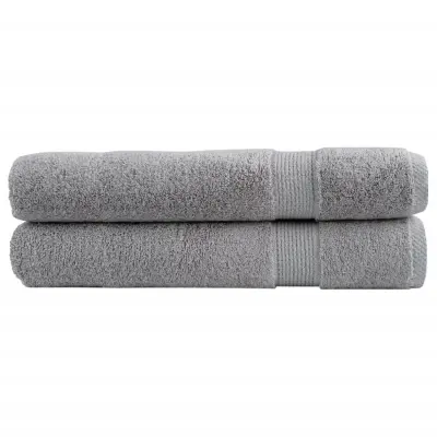 vidaXL Premium brisače SOLUND 2 kosa siva 100x200 cm 600 g/m2