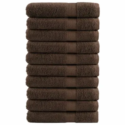 vidaXL Premium brisače SOLUND 10 kosov rjava 100x200 cm 600 g/m2