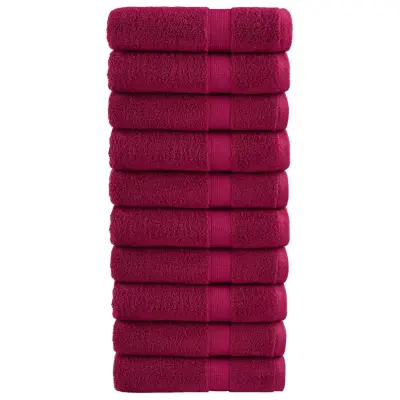 vidaXL Premium brisače SOLUND 10 kos bordo 50x100 cm 600 g/m2