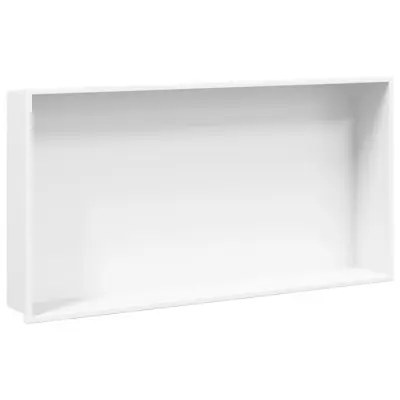 vidaXL Niša za tuš kabino mat bela 62x32x9 cm nerjaveče jeklo