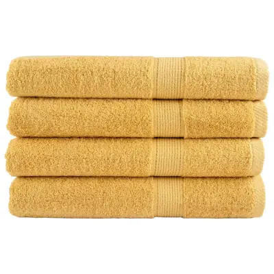 vidaXL Premium brisače za savno SOLUND 4 kosi zlata 80x200 cm 600 gsm