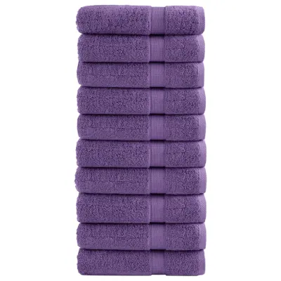 vidaXL Premium brisače SOLUND 10 kos vijolična 70x140cm 600 g/m2