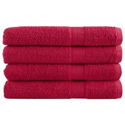 vidaXL Premium brisače SOLUND 4 kos rdeča 80x200 cm 600 g/m2