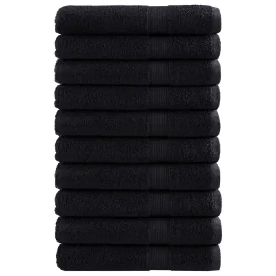 vidaXL Premium brisače SOLUND 10 kos črna 100x200 cm 600 gsm