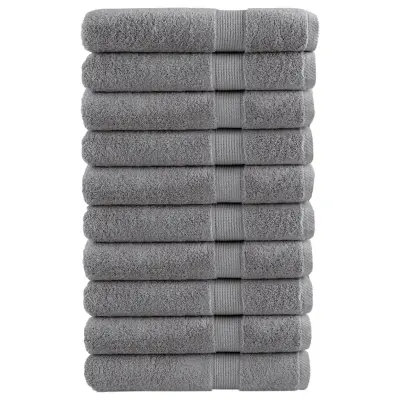 vidaXL Premium brisače za savno SOLUND 10 kosi siva 80x200 cm 600 gsm