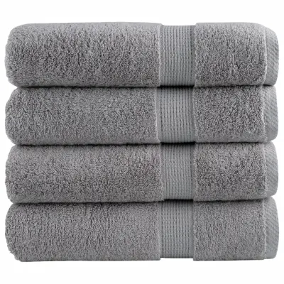 vidaXL Premium brisače SOLUND 4 kosi siva 70x140 cm 600 g/m2