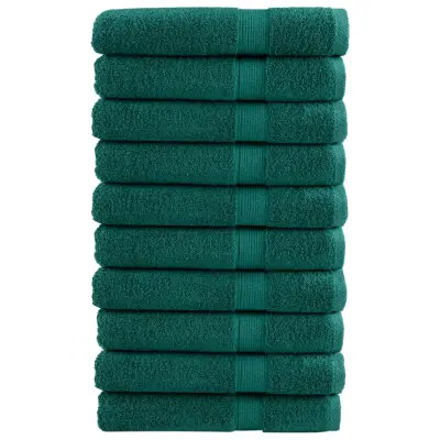 vidaXL Premium brisače SOLUND 10 kosov zelena 80x200 cm 600 g/m2