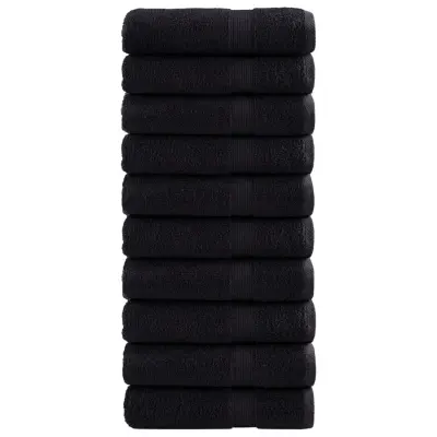 vidaXL Premium brisače SOLUND 10 kosov črna 70x140 cm 600 g/m2