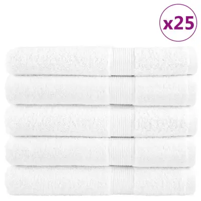 vidaXL Premium brisače SOLUND 25 kosov bela 100x200 cm 600 g/m2