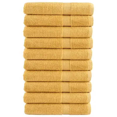 vidaXL Premium brisače za savno SOLUND 10 kos zlata 80x200 cm 600 gsm