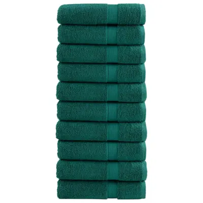 vidaXL Premium brisače SOLUND 10 kosov zelena 70x140 cm 600 g/m2