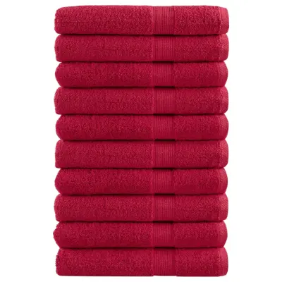 vidaXL Premium brisače SOLUND 10 kos rdeča 100x200 cm 600 g/m2