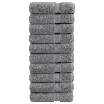 vidaXL Premium brisače SOLUND 10 kos siva 50x100 cm 600 g/m2