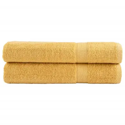 vidaXL Premium brisače za savno SOLUND 2 kosa zlata 80x200 cm 600 gsm