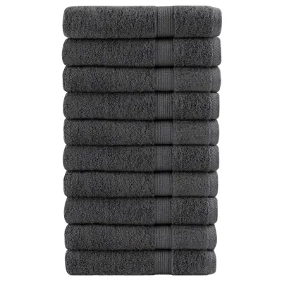 vidaXL Premium brisače SOLUND 10 kos antracit 100x200 cm 600 gsm