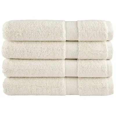 vidaXL Premium brisače SOLUND 4 kosi krem 100x200 cm 600 gsm