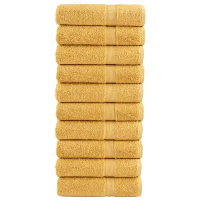 vidaXL Premium brisače SOLUND 10 kos zlata 50x100 cm 600 g/m2