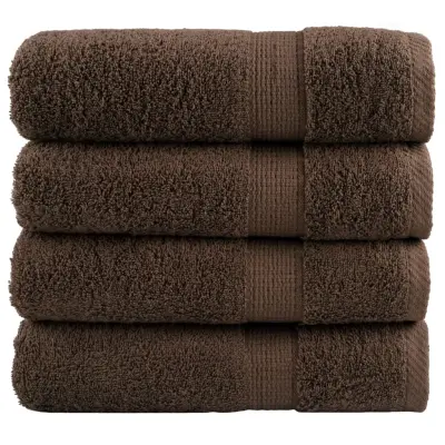 vidaXL Premium brisače SOLUND 4 kosi rjava 70x140 cm 600 g/m2