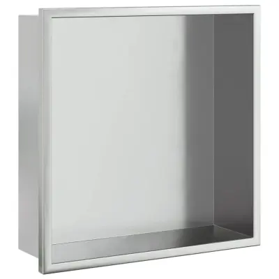 vidaXL Niša za tuš kabino brušeno srebro 32x32x9 cm nerjaveče jeklo