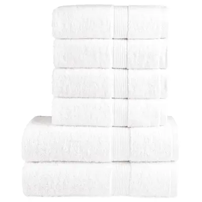 vidaXL Komplet brisač iz bombaža 6-delni SOLUND bela 600 gsm