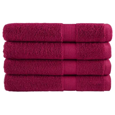 vidaXL Premium brisače SOLUND 4 kosi bordo 100x200 cm 600 gsm