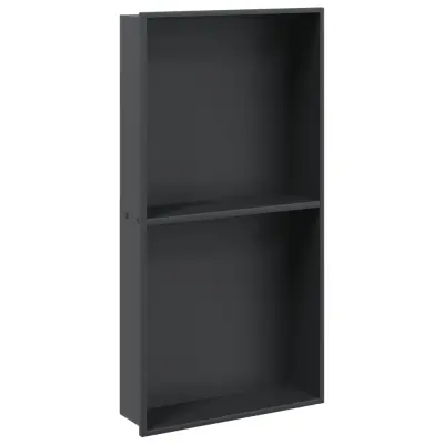 vidaXL Niša za tuš kabino mat črna 32x62x9 cm nerjaveče jeklo