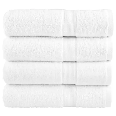 vidaXL Premium kopalne brisače SOLUND 4 kosi bela 100x150 cm 600 gsm