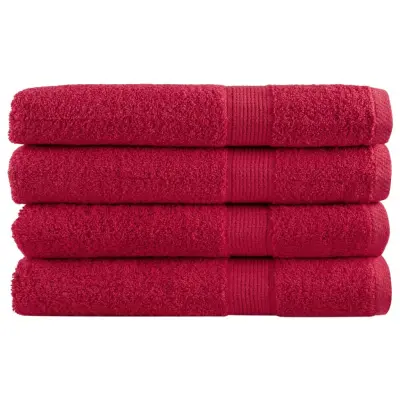 vidaXL Premium brisače SOLUND 4 kos rdeča 100x200 cm 600 g/m2