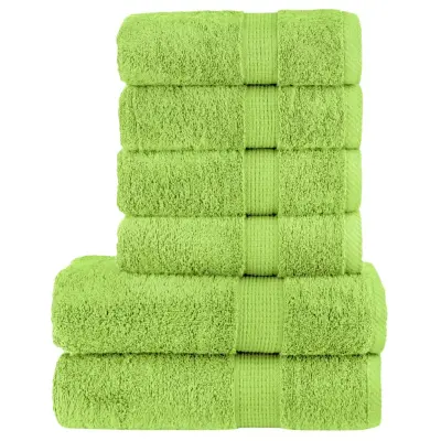 vidaXL Komplet brisač iz bombaža 6-delni SOLUND zelena 600 gsm
