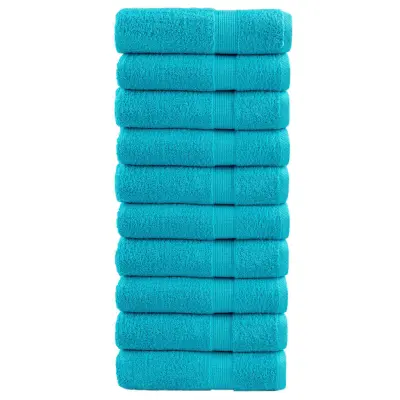 vidaXL Premium brisače SOLUND 10 kos turkizna 50x100 cm 600 gsm
