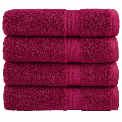 vidaXL Premium brisače SOLUND 4 kosi bordo 70x140 cm 600 g/m2