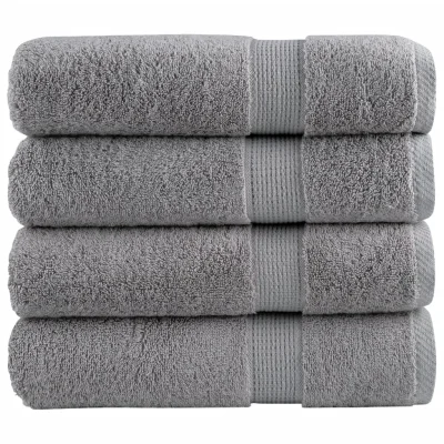 vidaXL Premium kopalne brisače SOLUND 4 kosa siva 100x150 cm 600 gsm