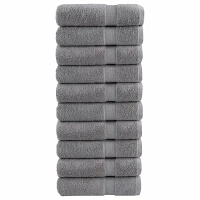 vidaXL Premium brisače SOLUND 10 kosi siva 70x140 cm 600 g/m2