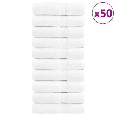 vidaXL Premium brisače SOLUND 50 kos bela 50x100 cm 600 g/m2