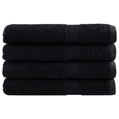 vidaXL Premium brisače SOLUND 4 kos črna 100x200 cm 600 gsm