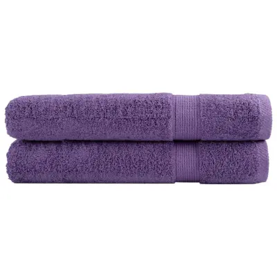 vidaXL Premium brisače SOLUND 2kos vijolična 100x200 cm 600 g/m2