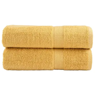 vidaXL Premium kopalne brisače SOLUND 2 kosa zlata 100x150 cm 600 gsm