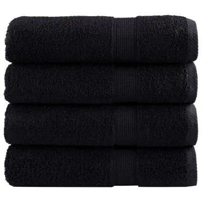 vidaXL Premium brisače SOLUND 4 kos črna 70x140 cm 600 g/m2