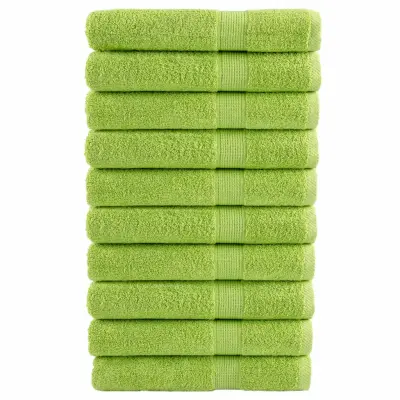 vidaXL Premium brisače SOLUND 10 kosov zelena 80x200 cm 600 g/m2