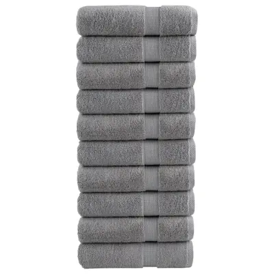 vidaXL Premium kopalne brisače SOLUND 10 kosa siva 100x150 cm 600 gsm