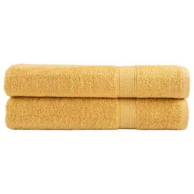 vidaXL Premium brisače SOLUND 2 kosa zlata 100x200 cm 600 g/m2