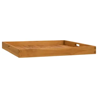 vidaXL Servirni pladenj 70x70 cm trdna tikovina