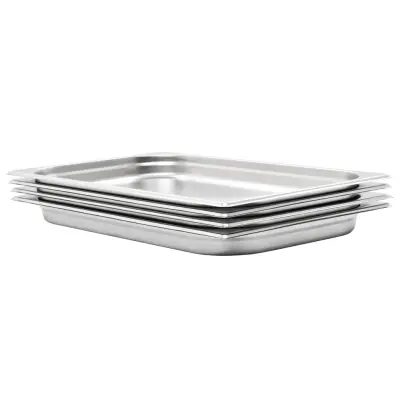 vidaXL Gastronomske posode 4 kosi GN 1/1 40 mm nerjaveče jeklo