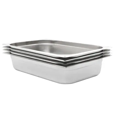 vidaXL Gastronomske posode 4 kosi GN 1/1 100 mm nerjaveče jeklo