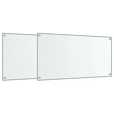 vidaXL Kuhinjska zaščitna obloga 2 kosa 80x50 cm kaljeno steklo