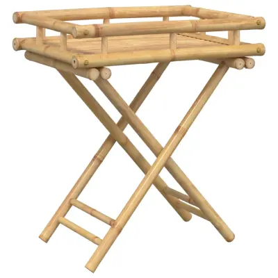 vidaXL Zložljiva miza s pladnjem 60x40x68 cm bambus