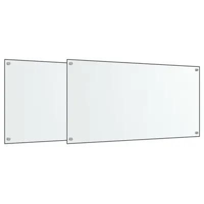vidaXL Kuhinjska zaščitna obloga 2 kosa 80x60 cm kaljeno steklo
