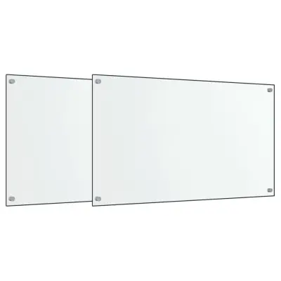 vidaXL Kuhinjska zaščitna obloga 2 kosa 70x50 cm kaljeno steklo
