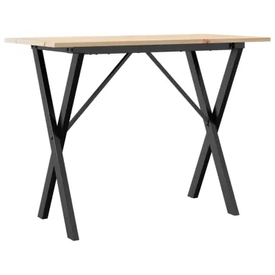 vidaXL Jedilna miza X okvir 100x50x75 cm trdna borovina jeklo